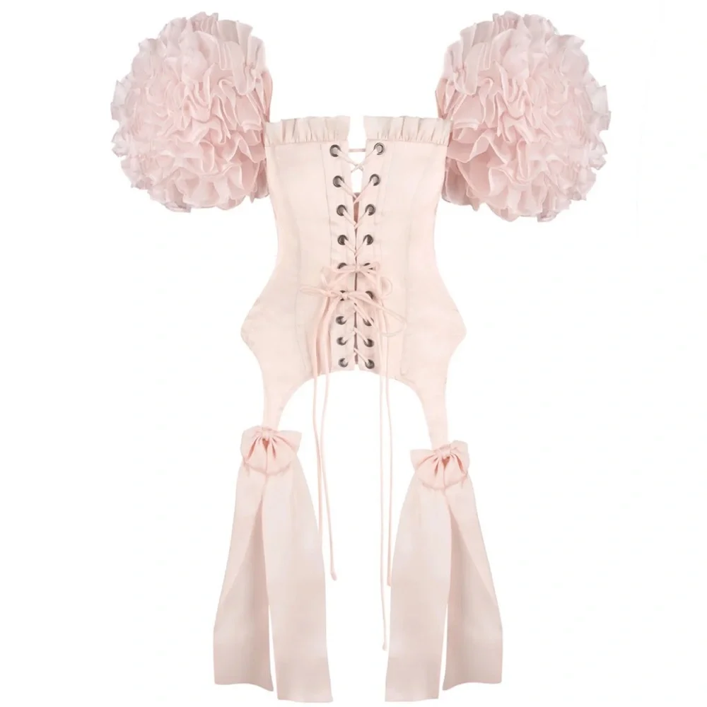 Elegant Pink Ruffled Set - Picture 2 of 3